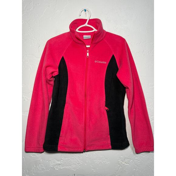 Columbia two tone full zip fleece jacket womens small spring outdoor hiking cozy - Picture 1 of 8